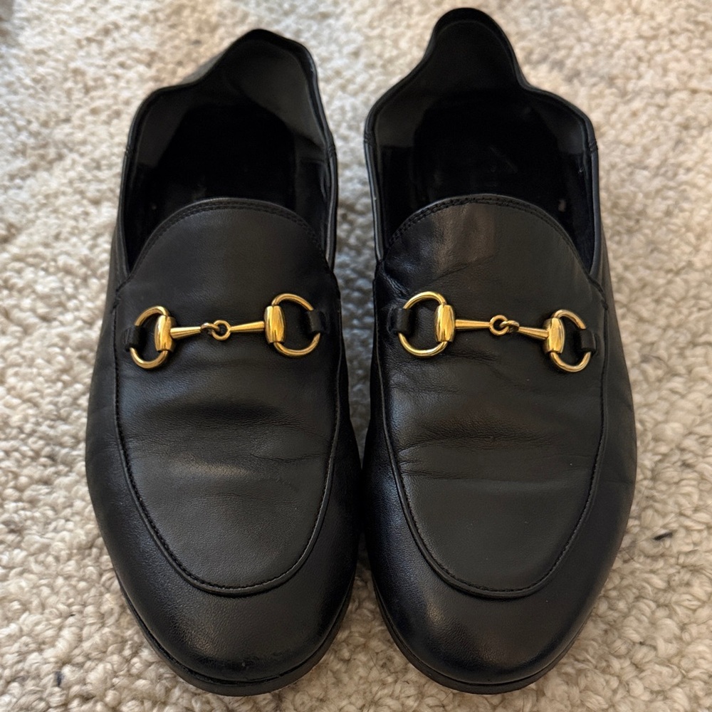 Gucci Women’s Brixton Collapsible Apron Toe Loafers 37.5